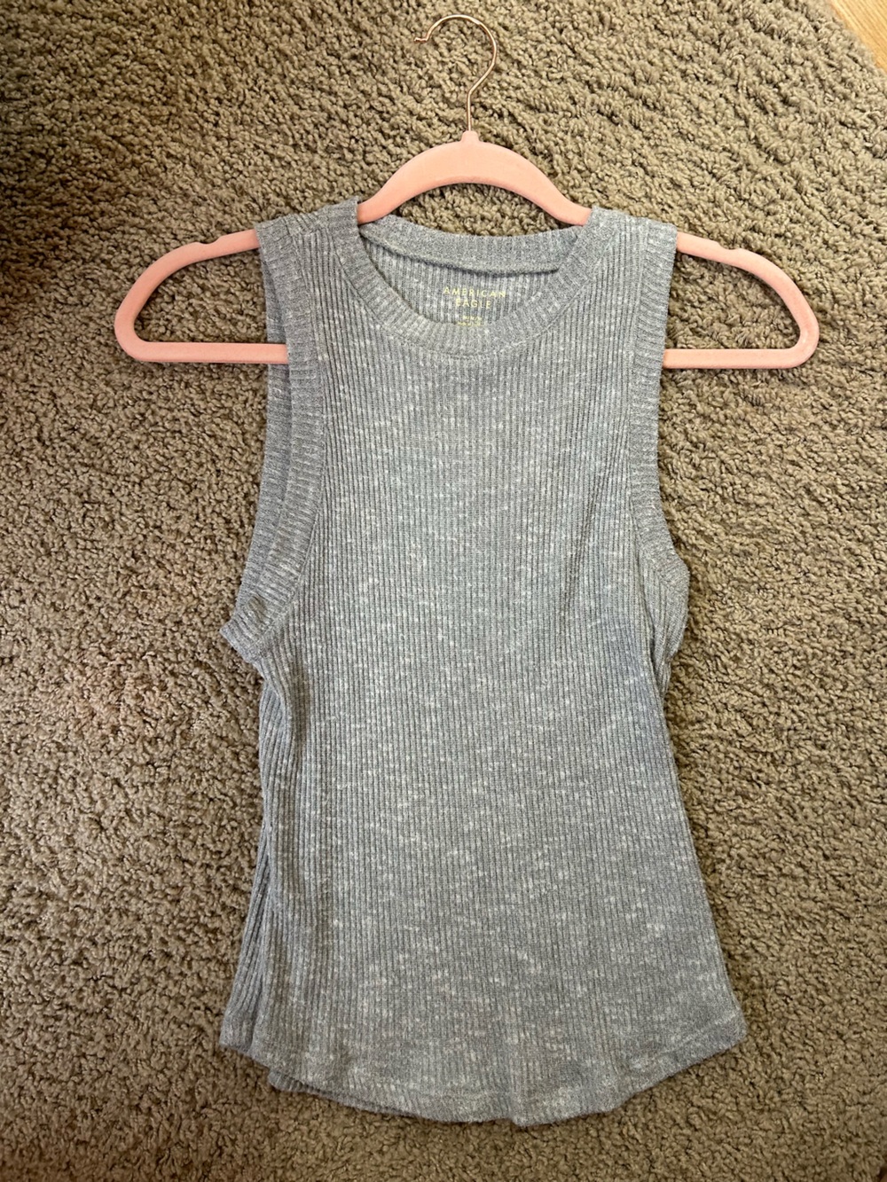 Aerie Women's Gray Ribbed Sleeveless Sweater Tank
